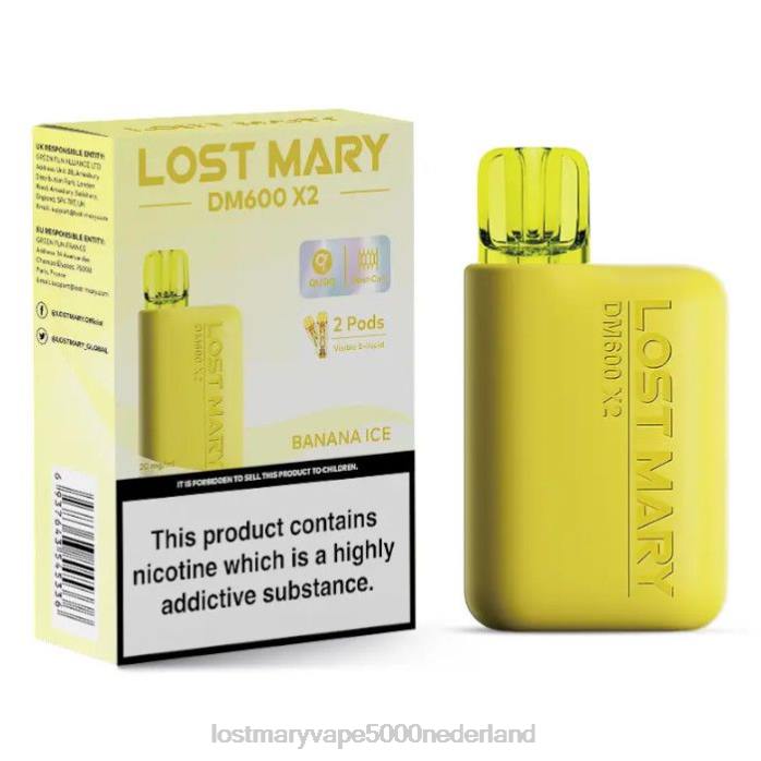 RV0V187 - LOST MARY vape 5000 Nederland bananen ijs LOST MARY DM600 x2 wegwerpdamp