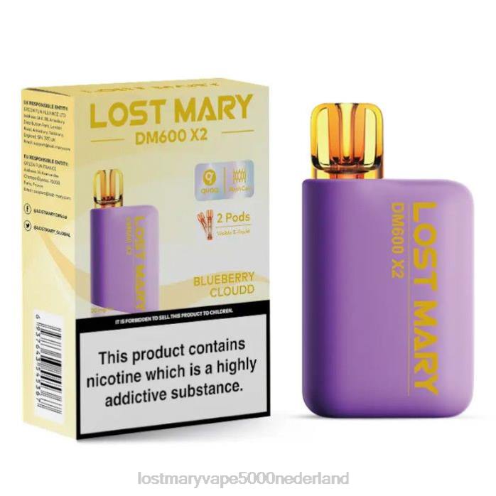 RV0V190 - LOST MARY vape Nederland kopen bosbessenwolk LOST MARY DM600 x2 wegwerpdamp