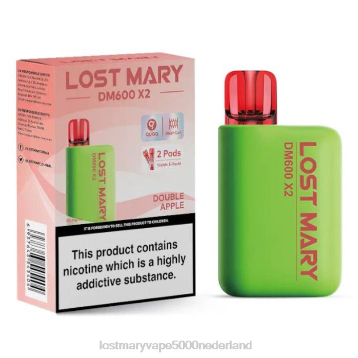 RV0V191 - LOST MARY vape review dubbele appel LOST MARY DM600 x2 wegwerpdamp