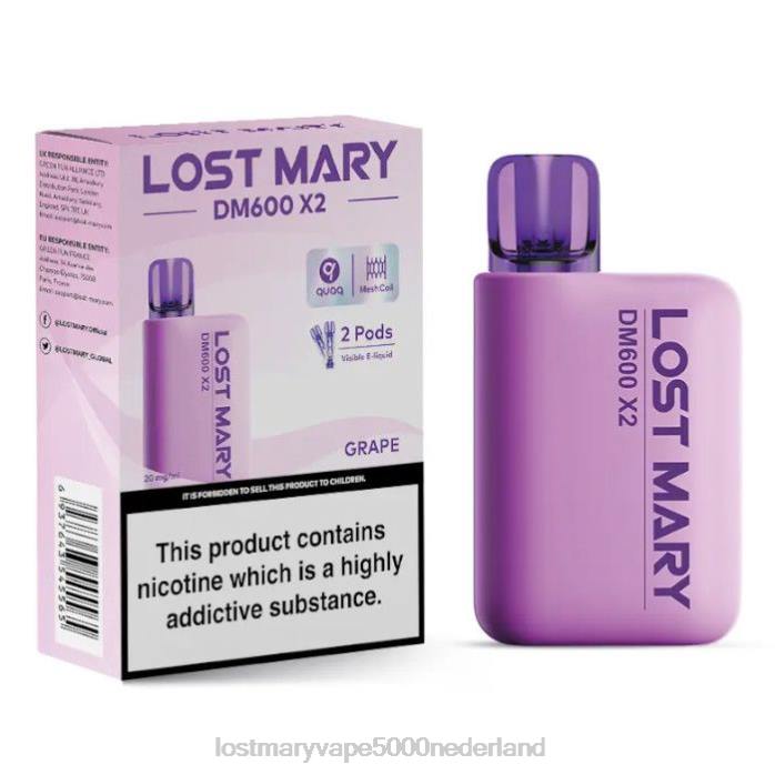 RV0V192 - LOST MARY vape Nederland druif LOST MARY DM600 x2 wegwerpdamp