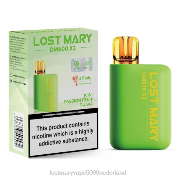 RV0V193 - LOST MARY vape smaken kiwi-passievrucht-guave LOST MARY DM600 x2 wegwerpdamp