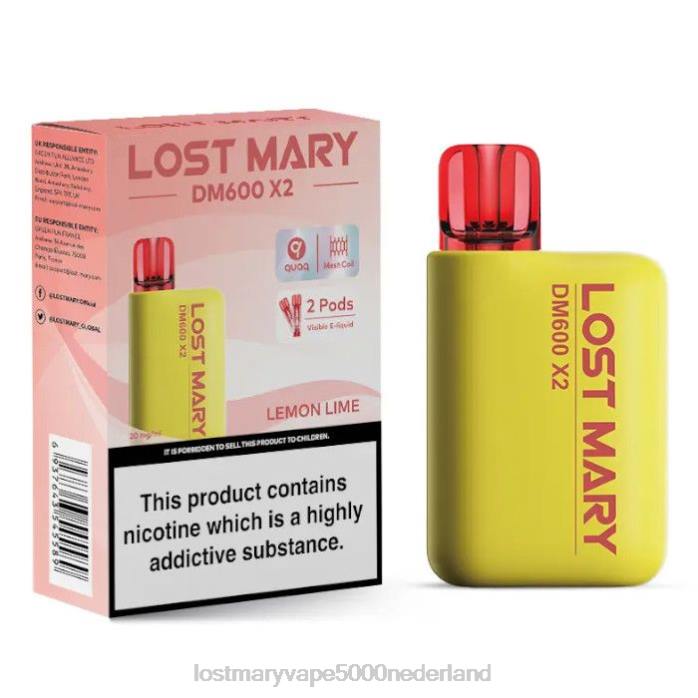 RV0V194 - LOST MARY vape kopen Citroen limoen LOST MARY DM600 x2 wegwerpdamp