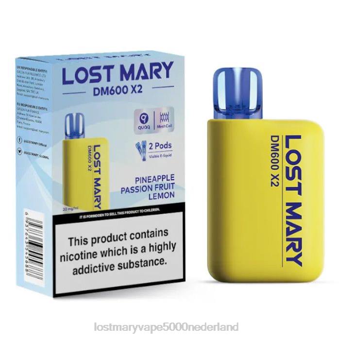 RV0V197 - LOST MARY vape 5000 Nederland ananas passievrucht citroen LOST MARY DM600 x2 wegwerpdamp