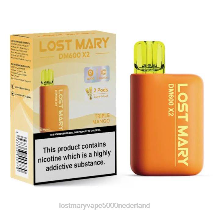 RV0V199 - LOST MARY kopen Nederland drievoudige mango LOST MARY DM600 x2 wegwerpdamp