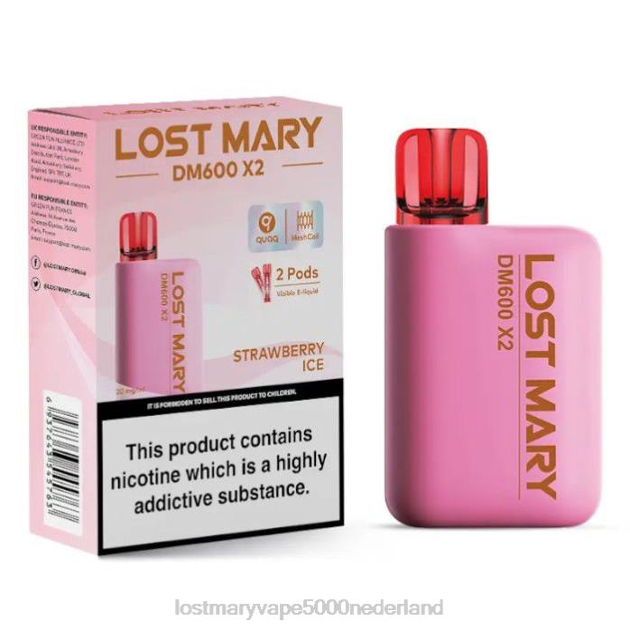 RV0V205 - LOST MARY vapes kopen aardbeien ijs LOST MARY DM600 x2 wegwerpdamp