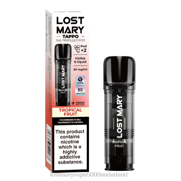 RV0V182 - LOST MARY vape Nederland tropisch fruit LOST MARY Tappo voorgevulde peulen - 20 mg - 2 stuks