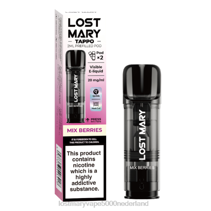RV0V183 - LOST MARY vape smaken bessen mengen LOST MARY Tappo voorgevulde peulen - 20 mg - 2 stuks