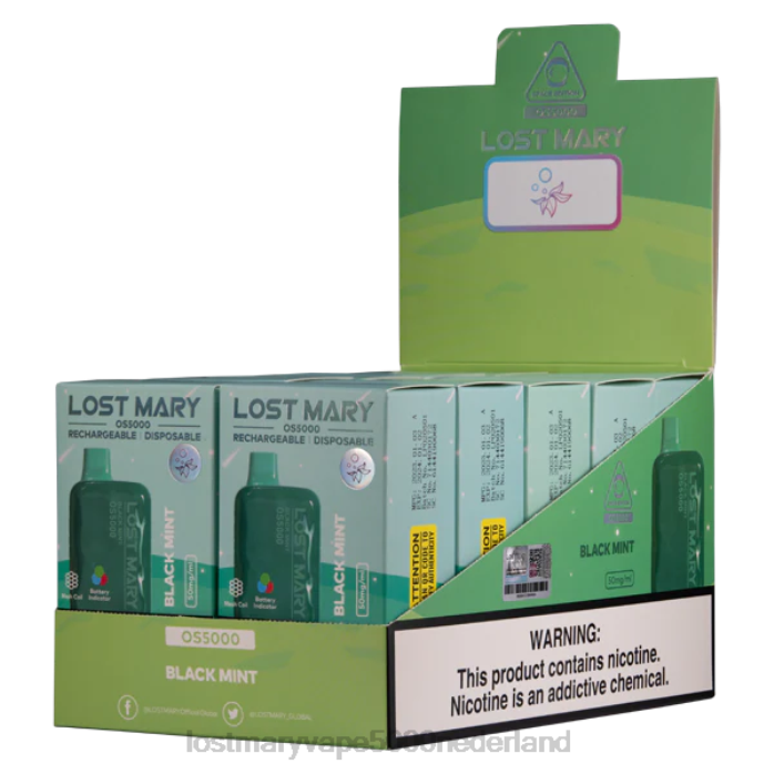 RV0V10 - LOST MARY vape Nederland kopen zwarte munt LOST MARY OS5000