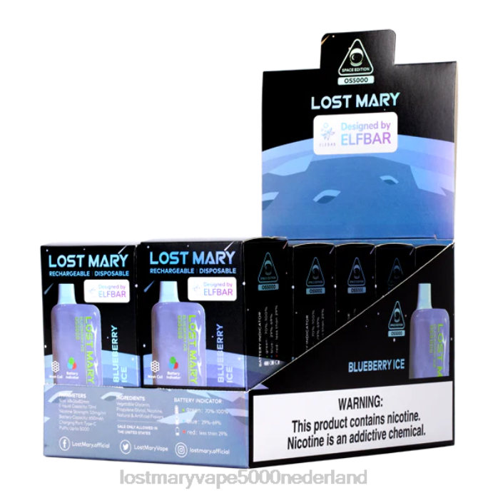 RV0V16 - LOST MARY vape bestellen bosbessen ijs LOST MARY OS5000