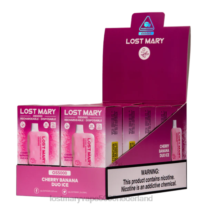 RV0V20 - LOST MARY vape Nederland kopen duo-ijs van kersen-banaan LOST MARY OS5000