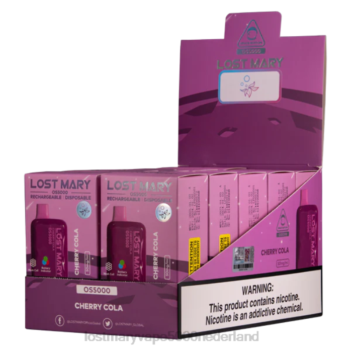RV0V22 - LOST MARY vape Nederland kersen cola LOST MARY OS5000