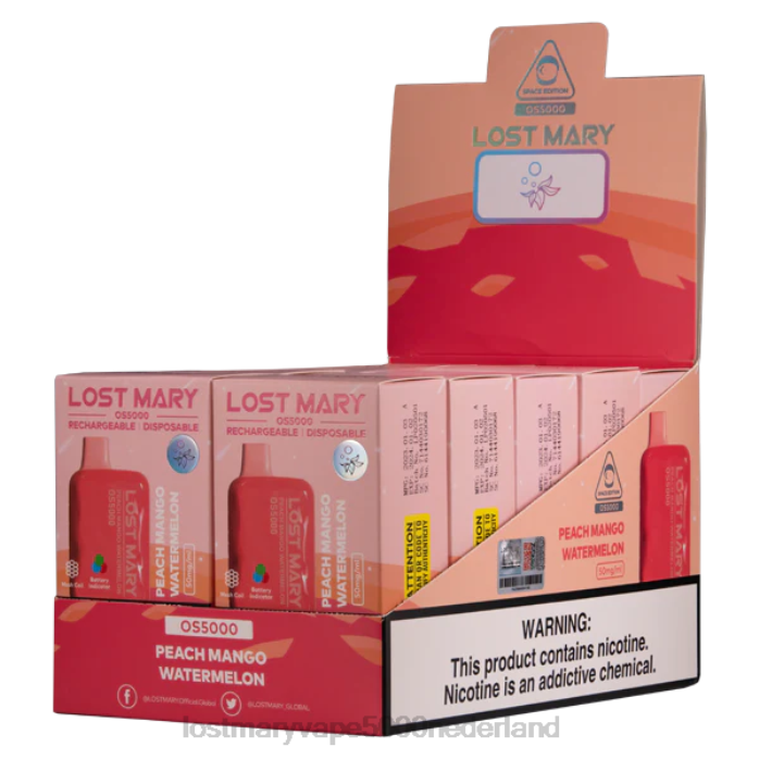 RV0V54 - LOST MARY vape kopen perzik-mango-watermeloen LOST MARY OS5000