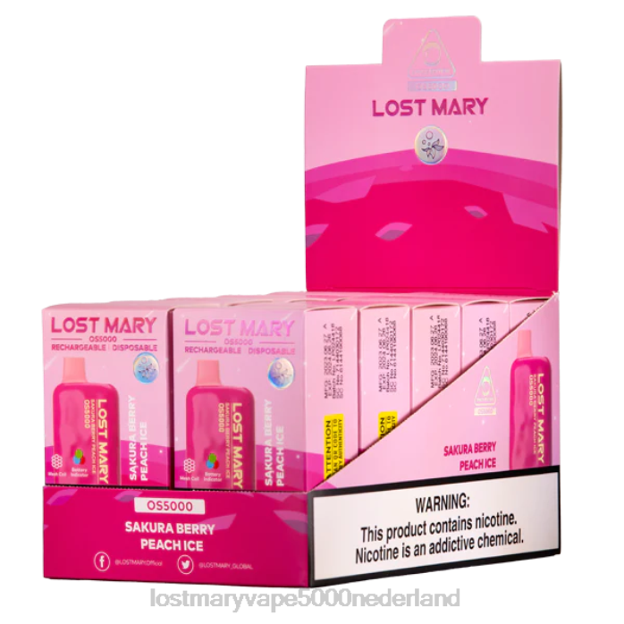 RV0V61 - LOST MARY vape review Sakura bes perzik ijs LOST MARY OS5000