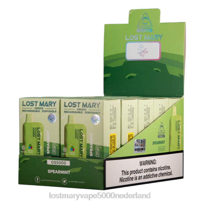 RV0V62 - LOST MARY vape Nederland groene munt LOST MARY OS5000