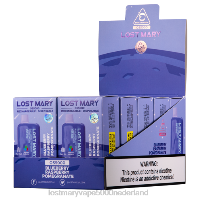 RV0V83 - LOST MARY vape smaken bosbes framboos granaatappel LOST MARY OS5000