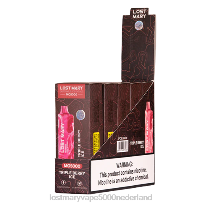 RV0V75 - LOST MARY vapes kopen drievoudig bessenijs LOST MARY MO5000