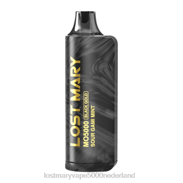 RV0V96 - LOST MARY vape bestellen zure gamimunt LOST MARY MO5000 zwarte gouden editie