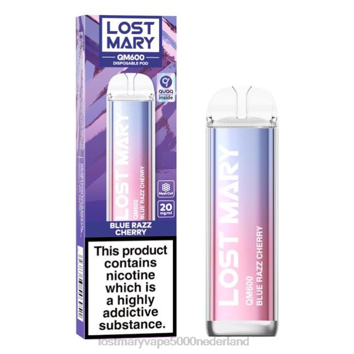 RV0V156 - LOST MARY vape bestellen blauwe razz-kers LOST MARY QM600 wegwerp damp