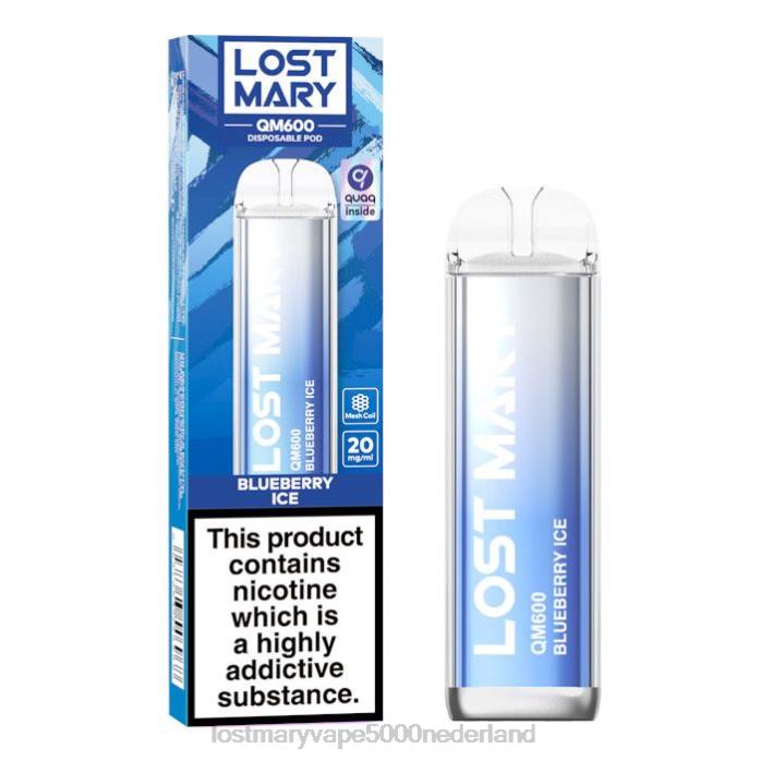 RV0V157 - LOST MARY vape 5000 Nederland bosbessen ijs LOST MARY QM600 wegwerp damp