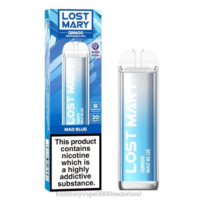 RV0V160 - LOST MARY vape Nederland kopen gek blauw LOST MARY QM600 wegwerp damp