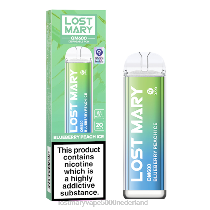 RV0V161 - LOST MARY vape review bosbessen-perzik-ijs LOST MARY QM600 wegwerp damp