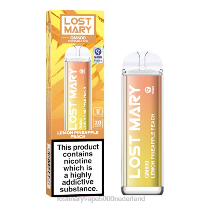 RV0V163 - LOST MARY vape smaken citroen ananas perzik LOST MARY QM600 wegwerp damp